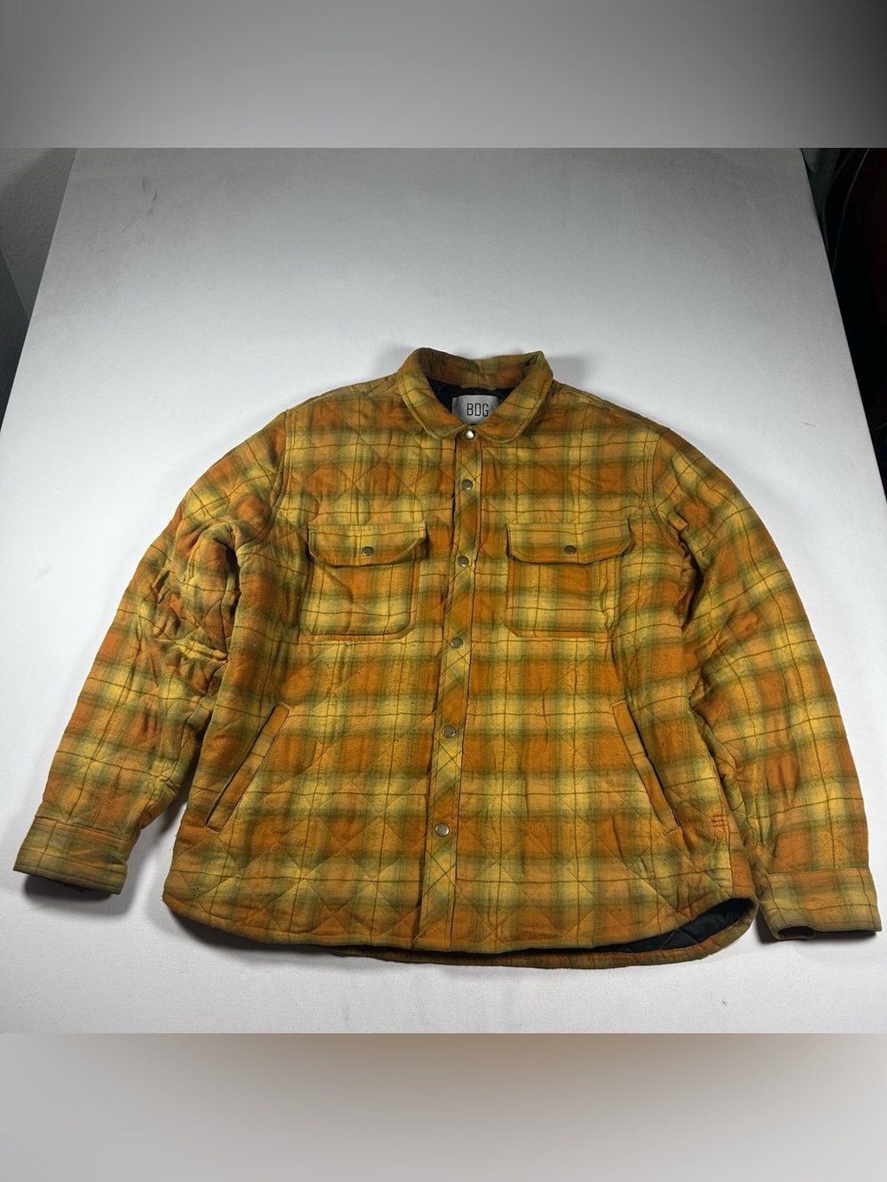 BDG Urban Outfitters Plaid Flannel Shirt Jacket Men’s Large Oversized Fall Color